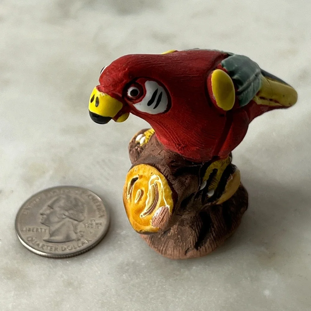 Magu Peru Parrot Macaw Figurine‎ Handcrafted Terracotta Folk Art Vintage 3